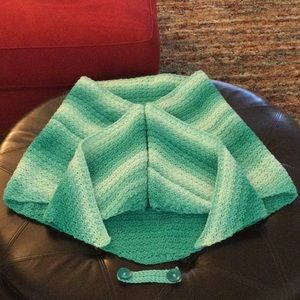 Hand Crocheted Shawl with Button Baby